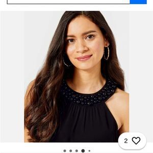 Lilly Pulitzer Black Embellished Halter Blouse